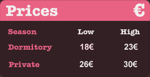 Tarifs Peace and Love Hostel