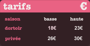 Tarifs Peace and Love Hostel